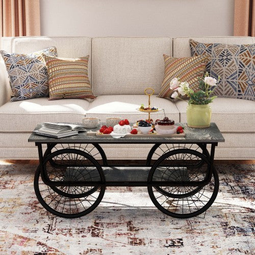 Modern Style Coffee Table Rectangle Coffee Table End Side Table Retro Design Coffee