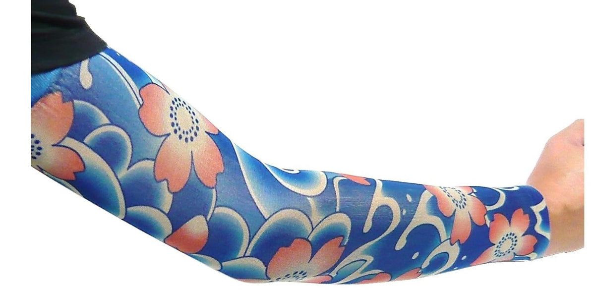 Flower Arm Tattoo Oversleeve Seamless Outdoor Riding Tattoo Sun Protection Oversleeve Cycling Tattoo Oversleeve