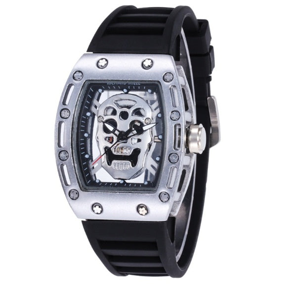 American Trade Express Hot Style Leisure Fashion Ghost Head Men Silica Quartz PU Watch
