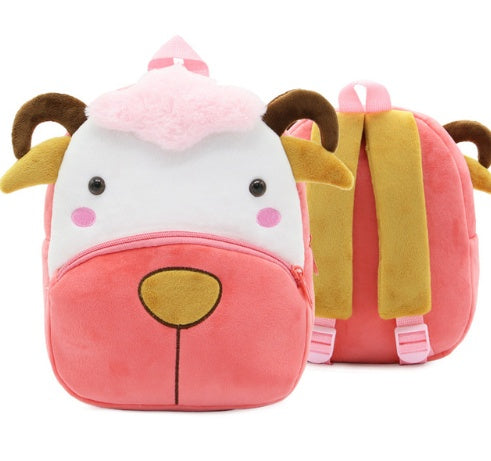 Children School Backpack Cartoon Rainbow Design Soft Plush Material For Toddler Baby Girls Kindergarten Kids School Bags