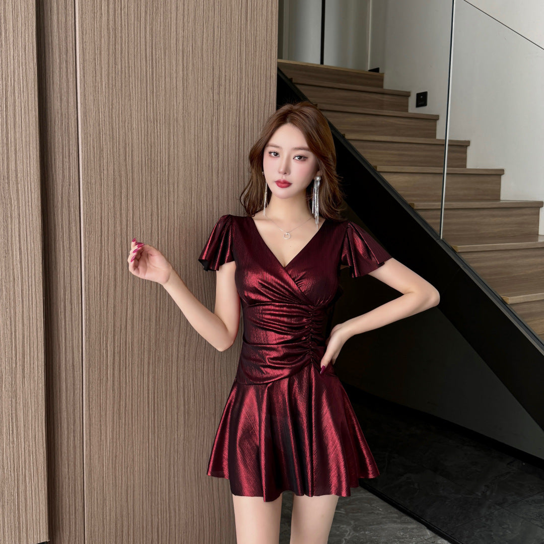 Fashion Personality Big Swing Waist Dress Women
