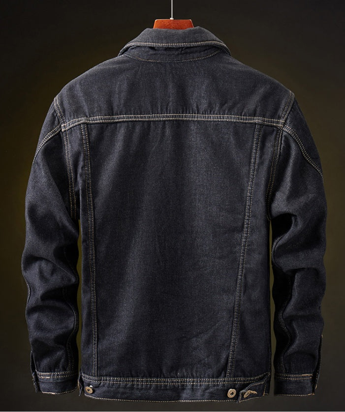 Plus Velvet Denim Jacket