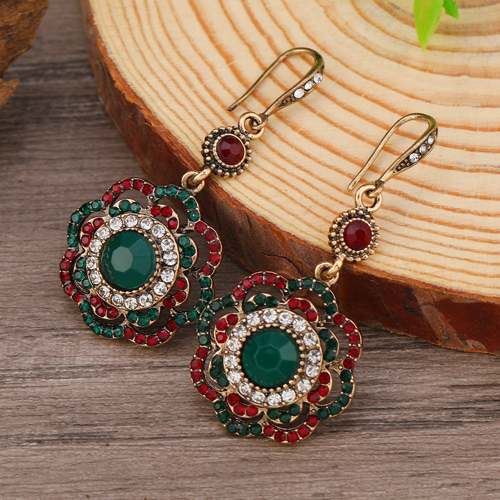 1 Pair Women's Fashion Dangle Earrings - Creative, Stylish & Minimalist Sunflower Pendant Earrings With Rhinestone Inlay, Perfect For Daily Wear, Gifting & Vacation