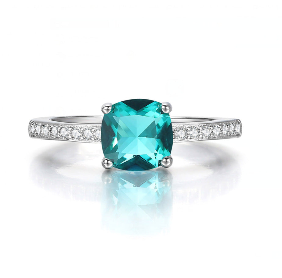 Zircon Micro Inlay White Gold Plated Ring