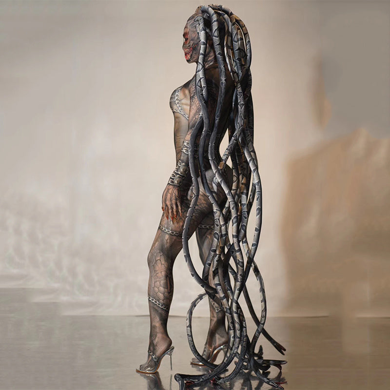Medusa Fake Transparent Meat Snake One-Piece Costume