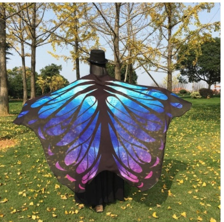 Peacock Feather Halloween Cape Chiffon Peacock Cape