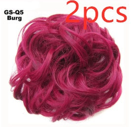 Europe, Japan, and South Korea Popular Hair Bun Fluffy Natural Drawstring Curly Hair Ball Head Hair Ring Hair set Female Hair Accessories Chemical Fiber Hair