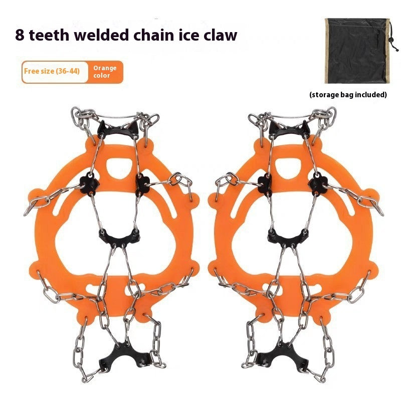 Stainless Steel Chain Crampons Snow Climbing Hiking Shoe Cover