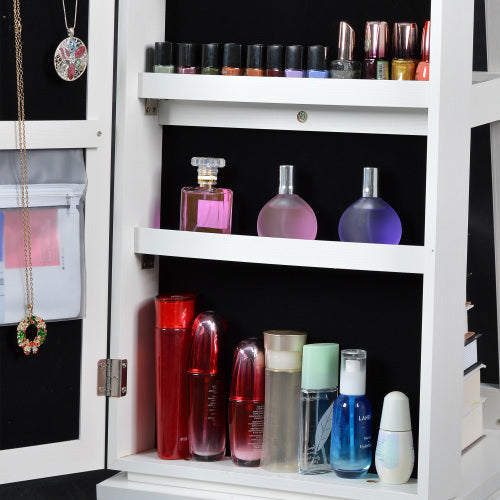 Full Body Mirror 360 Rotating Jewelry Cabinet