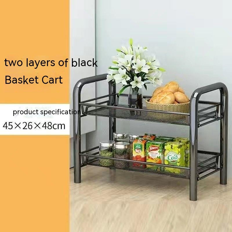 Kitchen Shelf Floor Multi-Tier Movable Household
