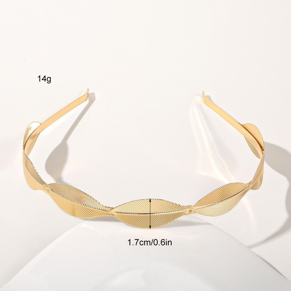Metal Leaves Headband Bride Hair Clip Headdress