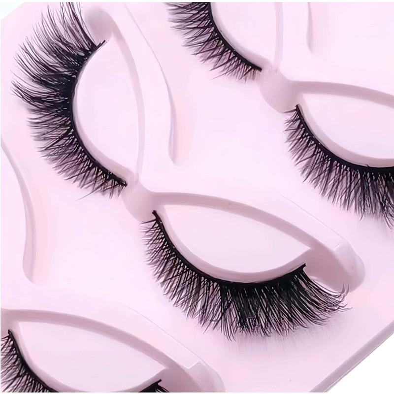 15Pairs Cat Eye Eyelashes 3D Natural False Lashes Fluffy Soft Cross Clear Band Lashes Manga Lashes Wispy Eyelash Makeup
