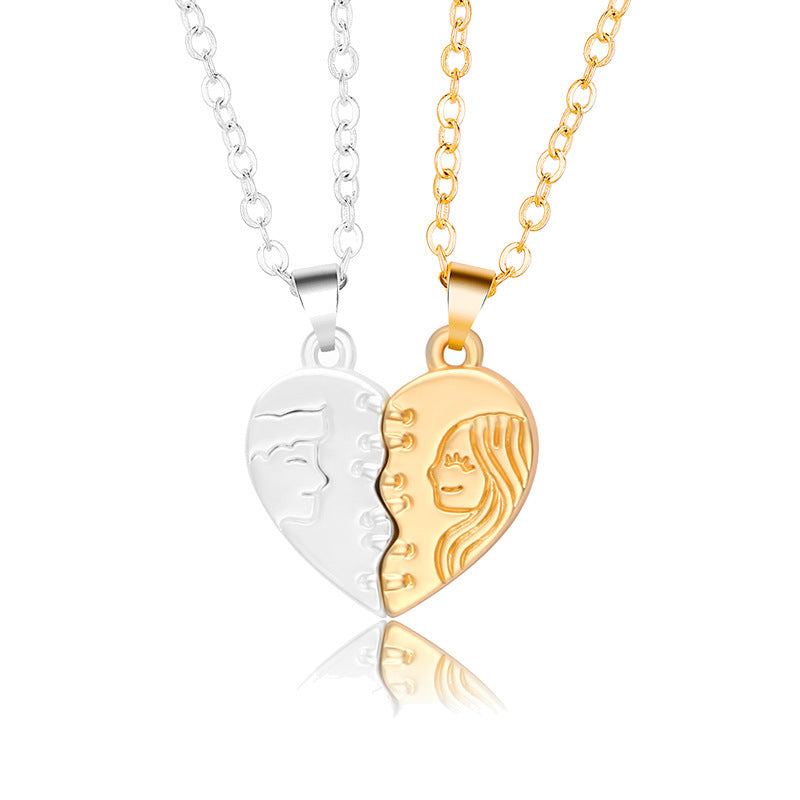 Palm Couple Necklace Magnet Attracts Handshake Clavicle Chain Necklace