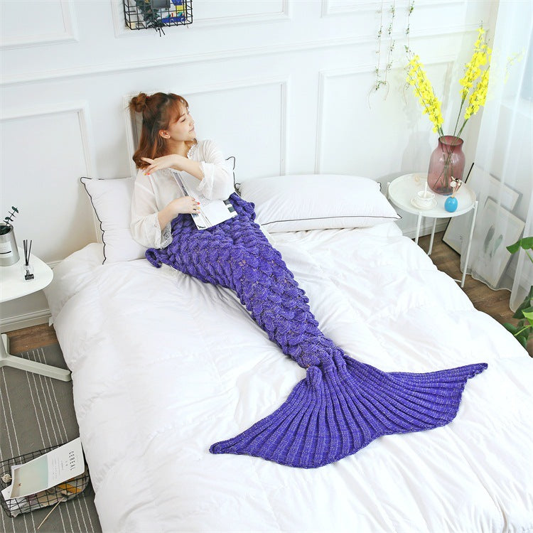 Handmade Knitted Soft And Comfortable Mermaid Cover Blanket