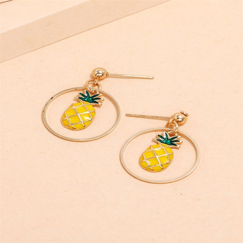 Fashionable Ins Temperament Pineapple Earrings 1 Pair