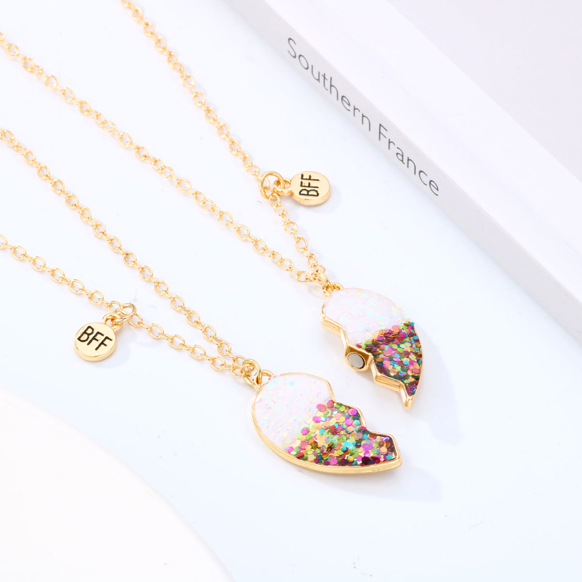 Children's Dusting Powder Dripping Oil Good Friend Magnet Magnet Love Necklace Set