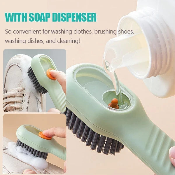 Multifunctional Soft-Bristled Shoe Brush Long Handle Brush Automatic Liquid Adding Shoe Clothing Board Brush Cleaning Tool