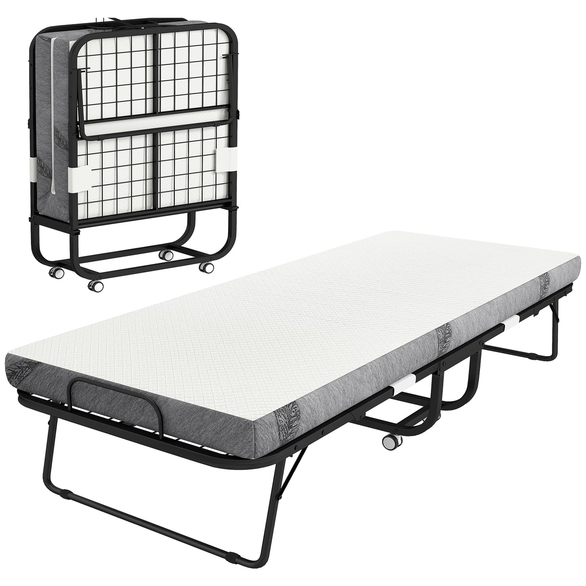 Folding Bed with Mattress for Adults