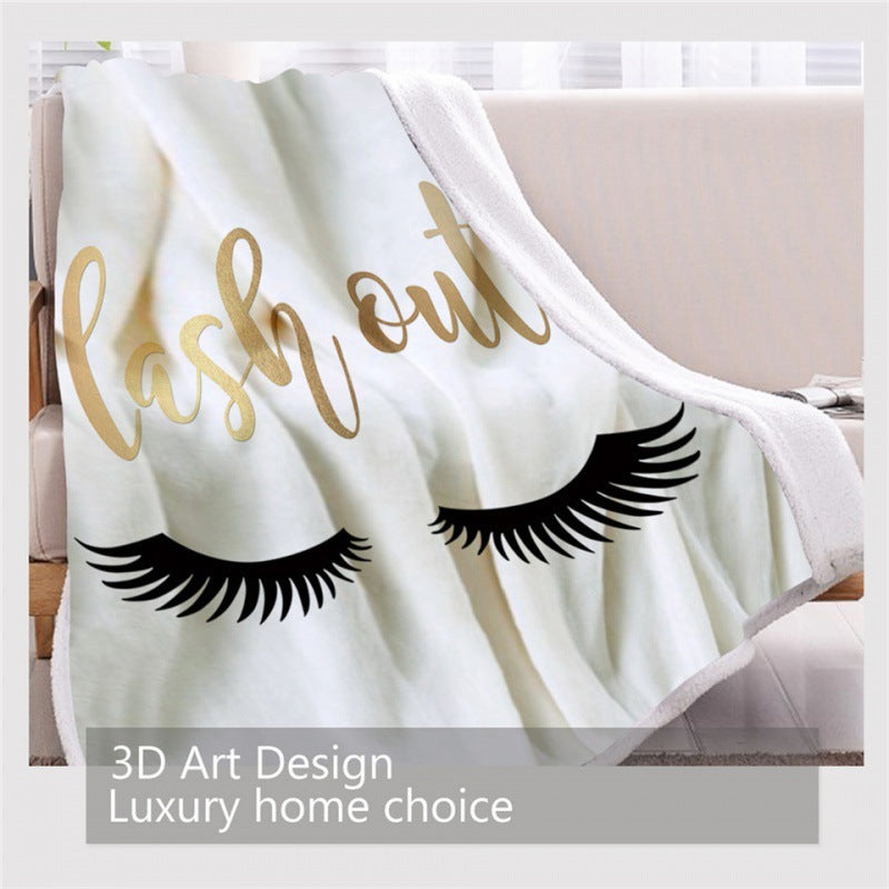 Thickened Double-Layer Eye Digital Printed Airable Cover Square Blanket