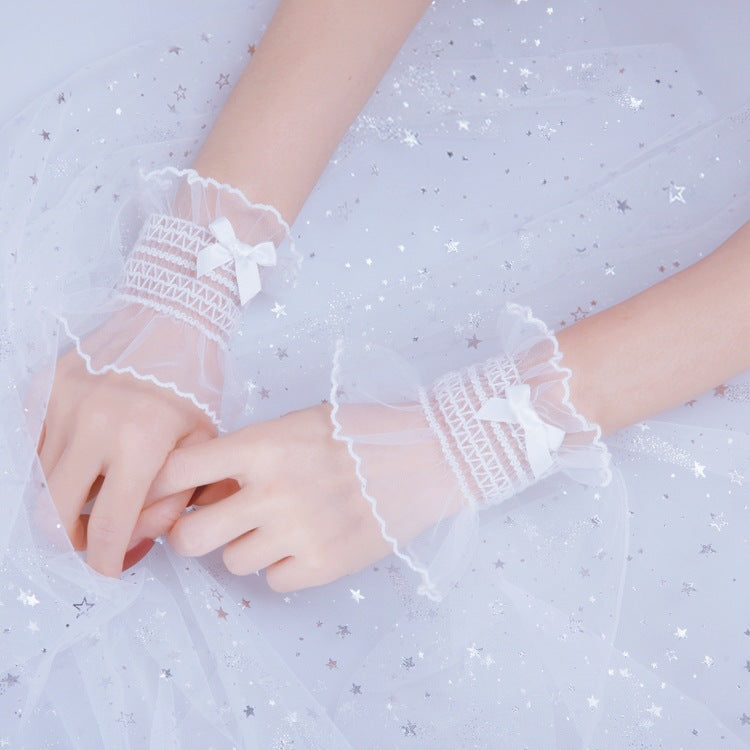 Lolita Style Wristband Small Bowknot Lace Cuffs