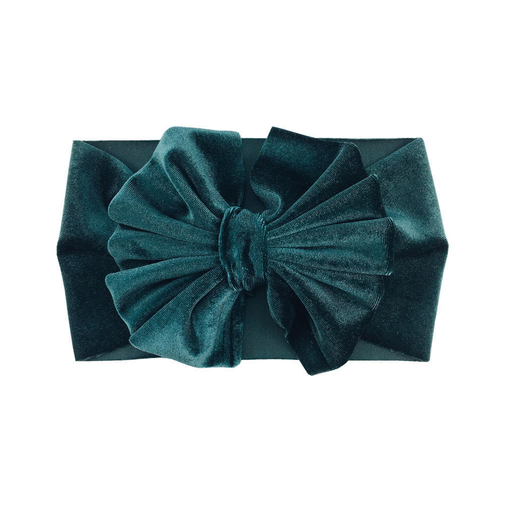 Headband Oversized Gold Velvet Bow