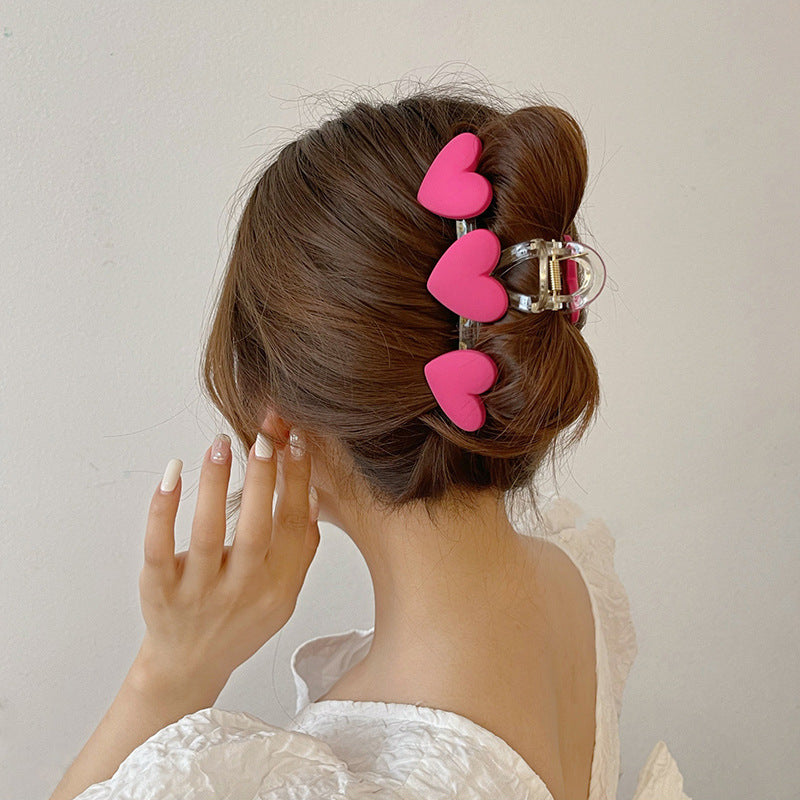 Color Love Clip Frosted Texture Back Head Hair Clip Hair Accessories Female