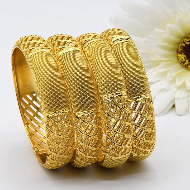24K Gold Plated India Middle East Women's Sand Gold Bracelet