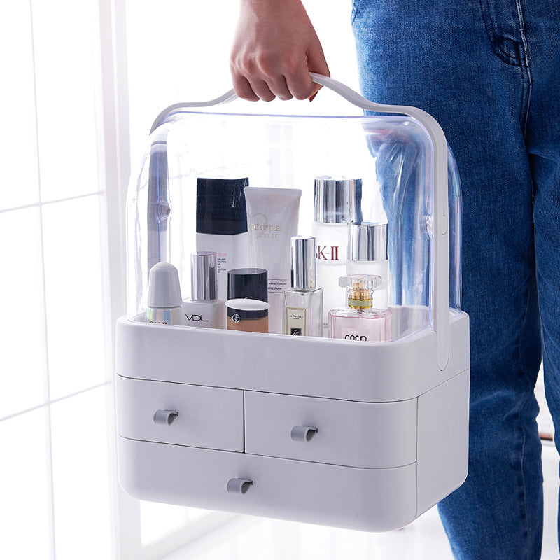 Double Door Dust Cover Makeup Storage Box