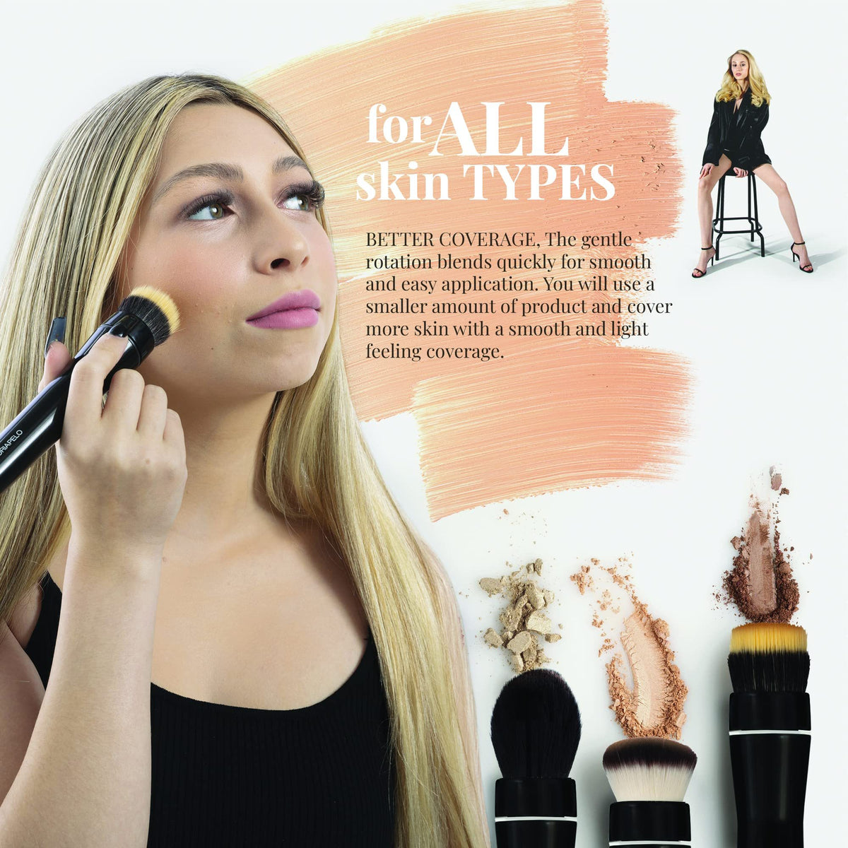 Popular Makeup Tools Portable Travel Cosmetic Electric Handle Makeup Brushes Blush Powder Foundation Single Makeup Brush