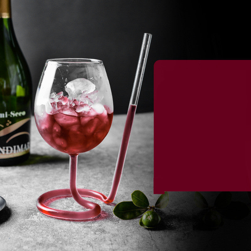 Glass Cocktail Glass Creative Personality Cold Drink Straw Cup