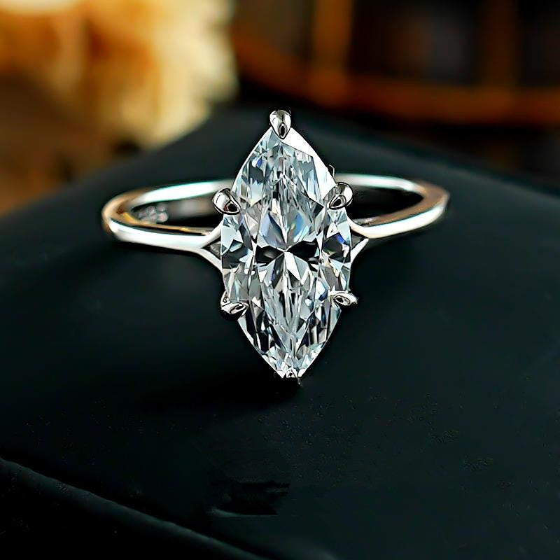 925 Silver Plated 7 14mm Horse Eye Ring
