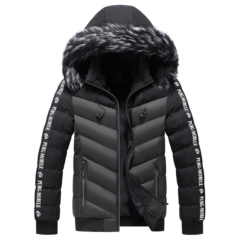 Hooded Jacket Men's Thick Warm Cotton Jacket ,