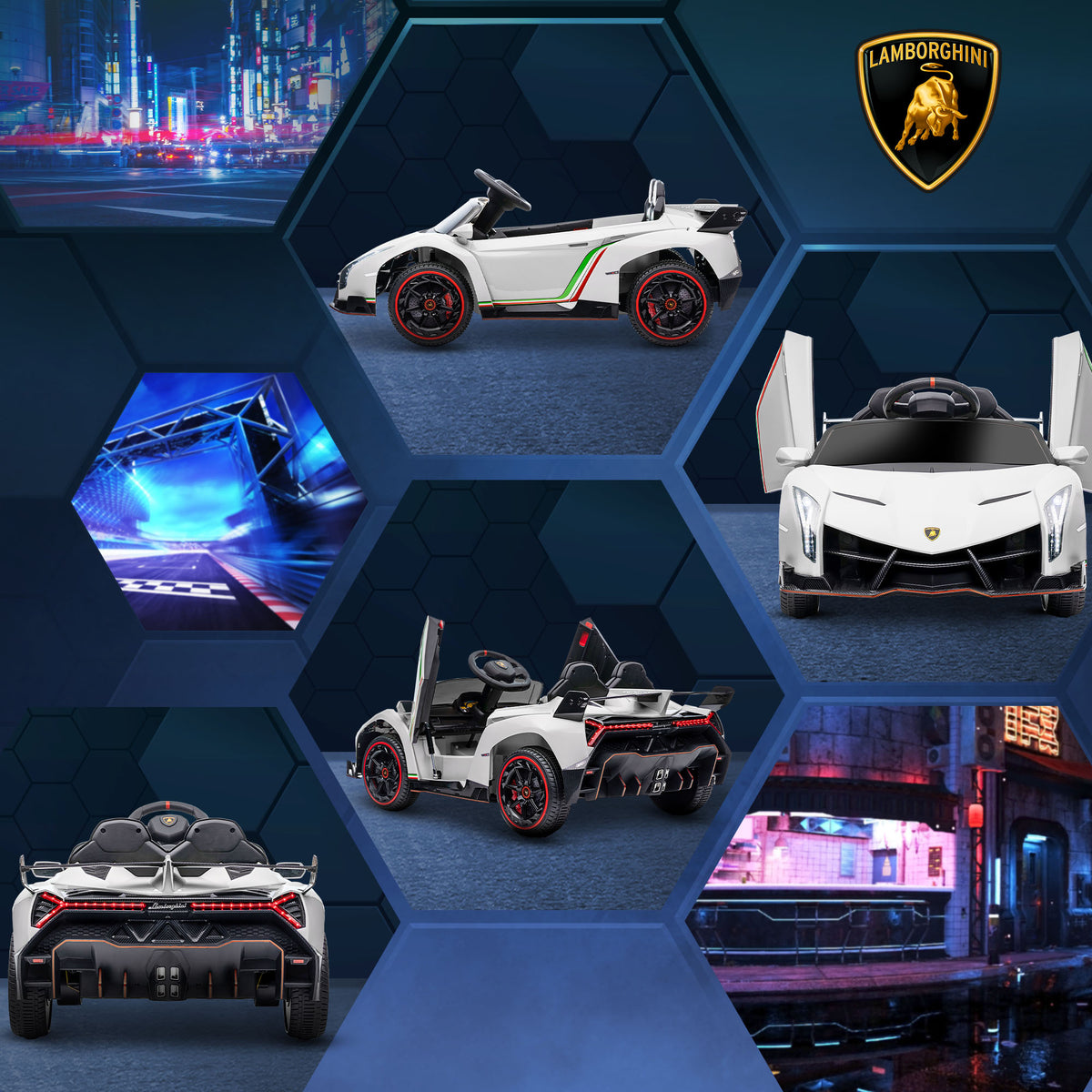 Lamborghini Veneno Licensed 12V Electric Kids Ride on Car with Bluetooth