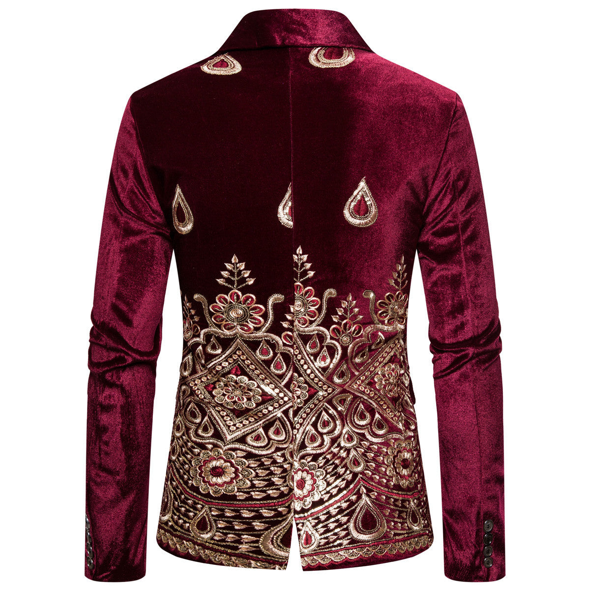 Ethnic Print Single-Breasted Leisure Suits For Men Costume