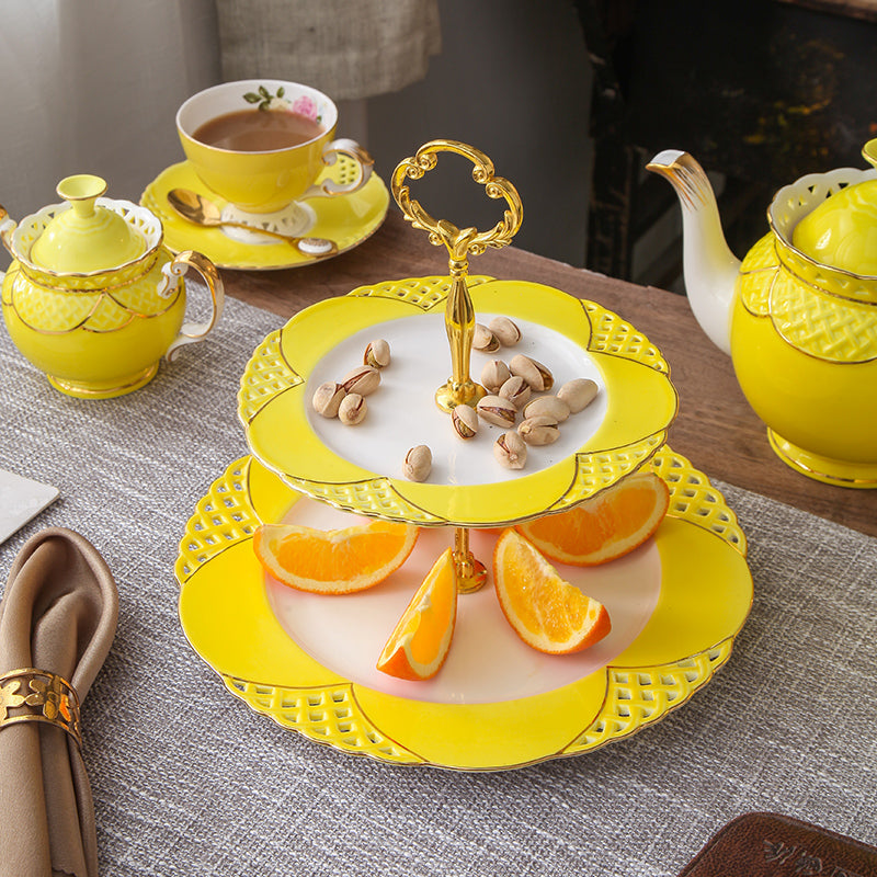 Coffee Cup And Saucer Set Ceramic Light Luxury Bone China Flower Tea Cup And Tray