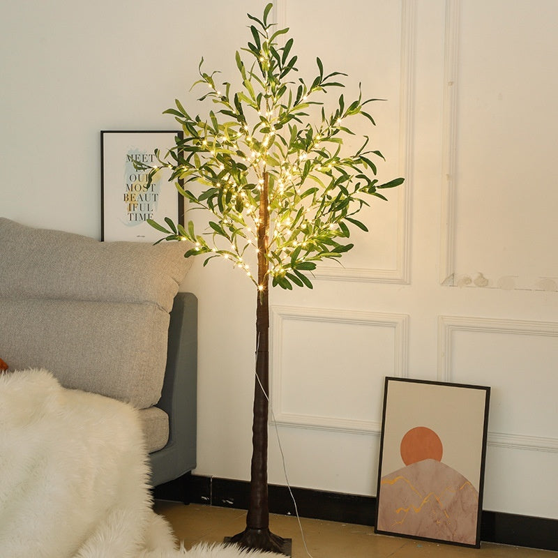 1.8m Simulation Olive Leaf Tree Courtyard Decoration Landscape Tree Lamp