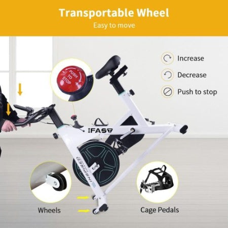 Stationary Bikes For Home Spin Indoor Exercise Bike With LCD Monitor And Comfortable Seat Cushion For Home Gym Cardio Fitness Training
