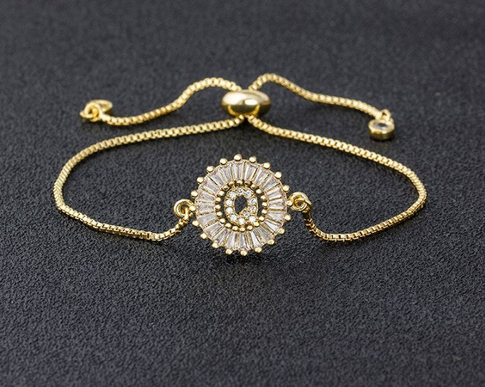 Copper Inlaid Zircon Color Message Bracelet