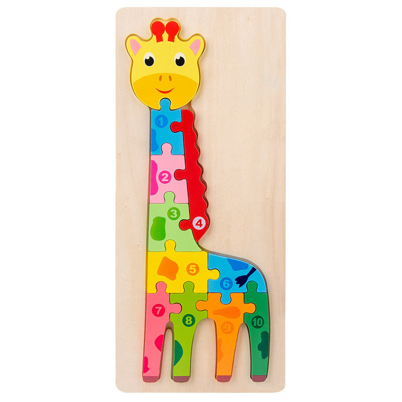 3-Year-Old Children's Three-Dimensional Puzzle Cartoon 3D Buckle