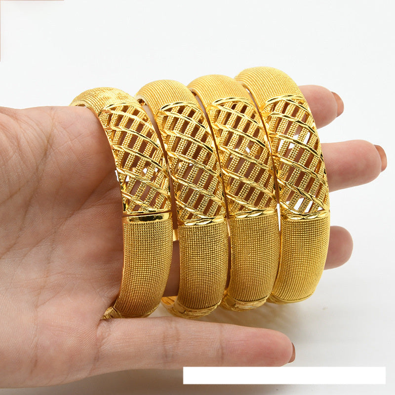 24K Gold Plated India Middle East Women's Sand Gold Bracelet