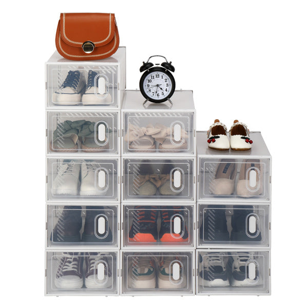 12pcs White Shoe Box Plastic