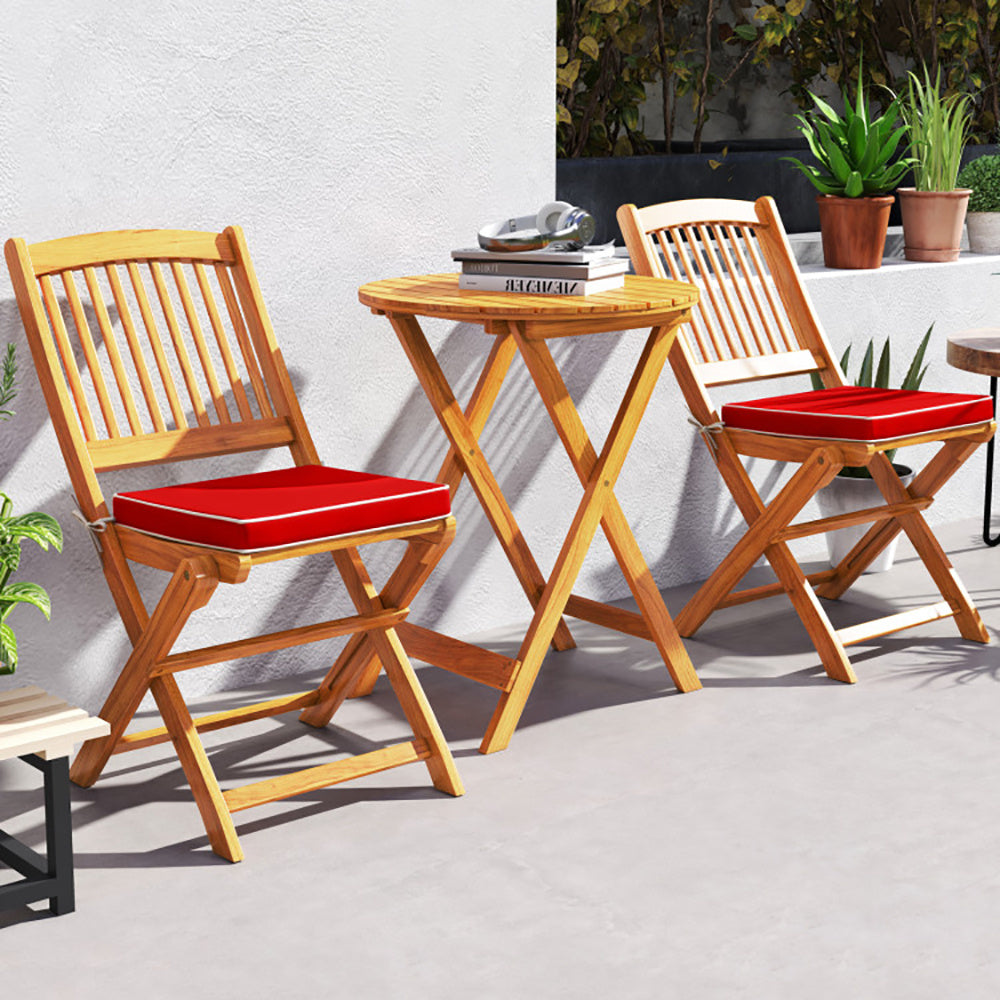 Outdoor Folding Chairs With Seat Cushions Set Of 2