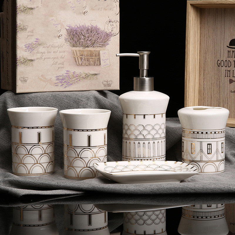 Ceramic Five-Piece Bathroom Toilet Set
