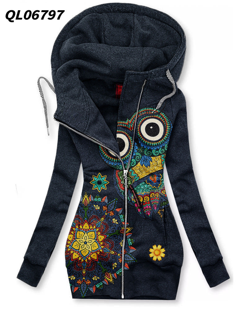 Women's Long-Sleeved Zip Hoodie