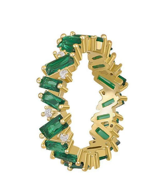 Real Gold Electroplated Diamond Zircon Ring