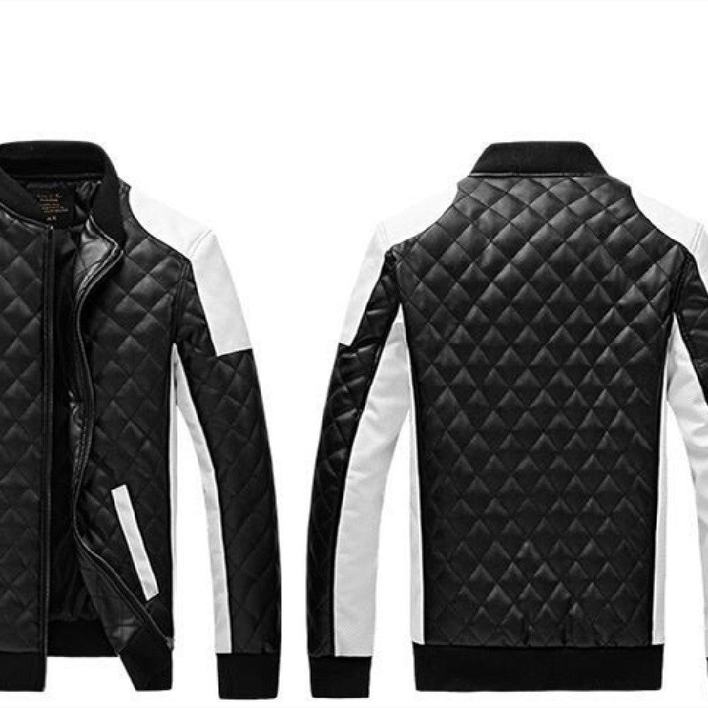 Black And White Leather Coat