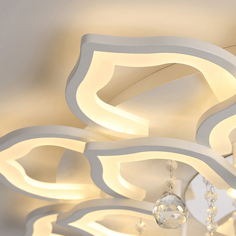 Living Room Lamp Simple Modern Led Creative Petal Crystal Hall