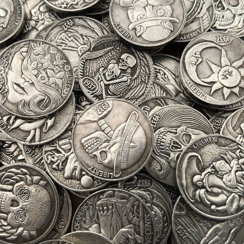 21MM Antique Silver Dollar Buffalo Wanderer Coin