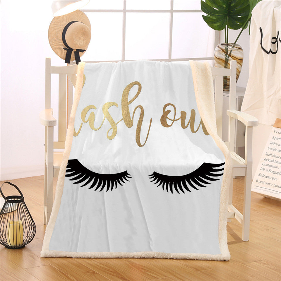 Thickened Double-Layer Eye Digital Printed Airable Cover Square Blanket