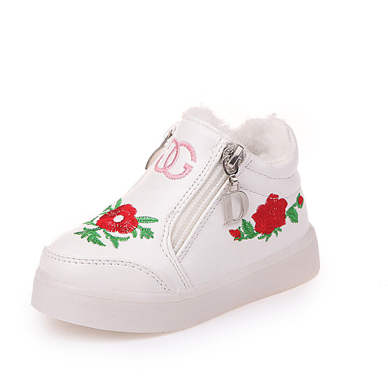 Autumn Style Korean Fashion Leisure Roses, Children's Shoes, LED Luminous Soft Bottom, Women's Shoes, Baby Shoes